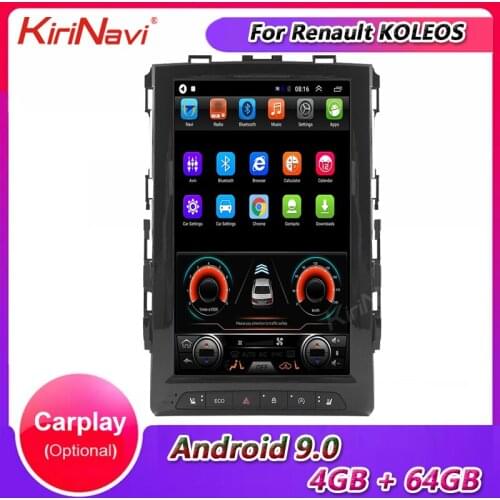 KiriNavi Telsa Style Vertical Screen 12.8 Inch Android 9.0 Car Radio Multimedia Player For Renault KOLEOS GPS Navigation 2017