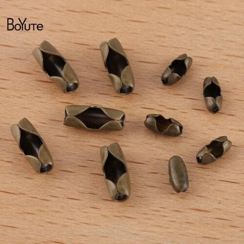 BoYuTe (600 Pieces/Lot) 1.5MM 2.4MM Bead Chain Buckle Metal Brass Handmade Diy Clasp Jewelry Materials Wholesale