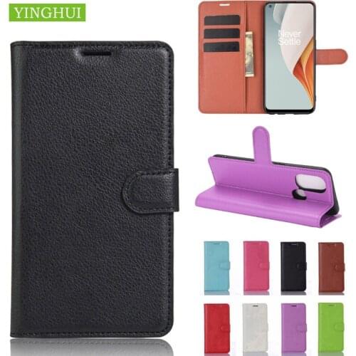 Flip Leather Silicone Magnetic Phone Case Bag For Oneplus 8T 9 Pro Nord N10 5G N100 Litchi Texture Protect Cover With Card