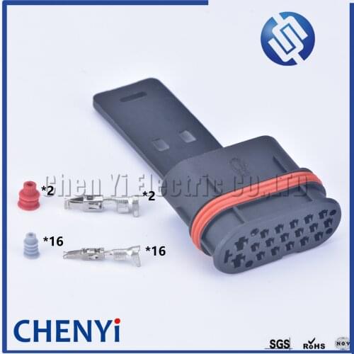 1set Black 18 pin waterproof wire plug auto connectors 9002862E DJ7181-1.5-3.5-21car electric connectors With Terminal