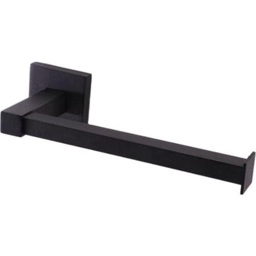 Stainless Steel and Zinc Alloy Bathroom Toilet Paper Holder Black Tissue Roll Holder Wall-Mounted Bathroom Towel Holder