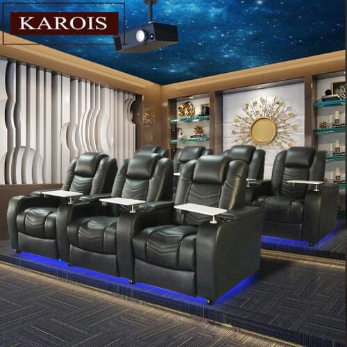 Karois R643 Electric Recliner Chairs Couch Luxury Sofa VIP Cinema Seat Leather Home Theater Seating Livingroom Furniture
