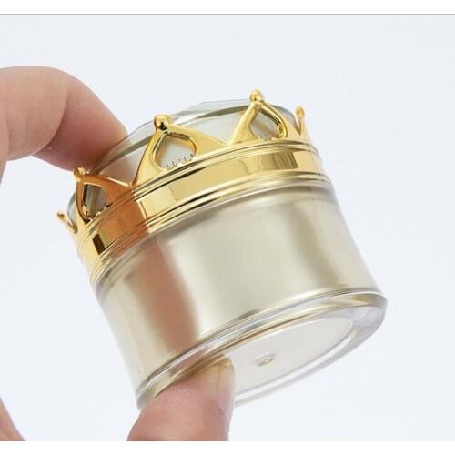 Crown cosmetic jars 15g Shape Plastic Refillable Bottles Empty Pot Bottles Makeup Jar Travel Face Cream Lotion Cosmetic Containe