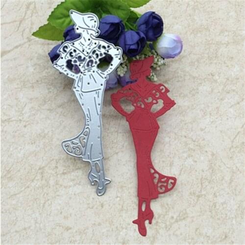 Girl Lady Model Fashion Dress Frame Metal Cutting Dies For DIY Scrapbooking Album Embossing Paper Cards Decorative Crafts