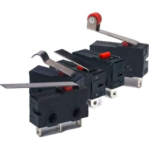 10pcs 5style KW11 arc handle 250V 5A three legged metal micro switch Bouton Poussoir arc extinguishing chamber button switch