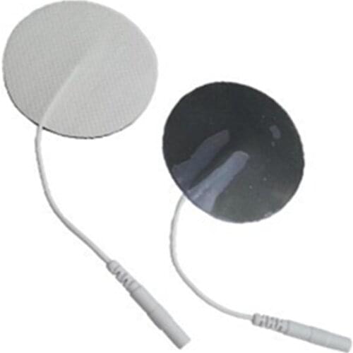 20pcs 3cm Round Non-woven Adhesive Tens Gel Electrode Pads with 2.0mm Pin Cable Digital Therapy Massager Physiotherapy Machine