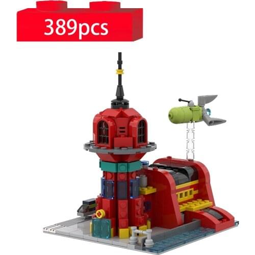 MOC Sci-Fi Cabin Star Express Mini Railway Station Model Building Blocks City Street View Bricks DIY Toys for Children Xmas Gift