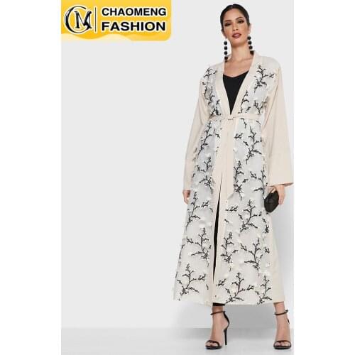 Middle East Fashion Floral Dubai Abaya Kimono Hijab Dress Muslim For Women Turkish Islamic Clothing Ramadan Kaftan Caftan Robe