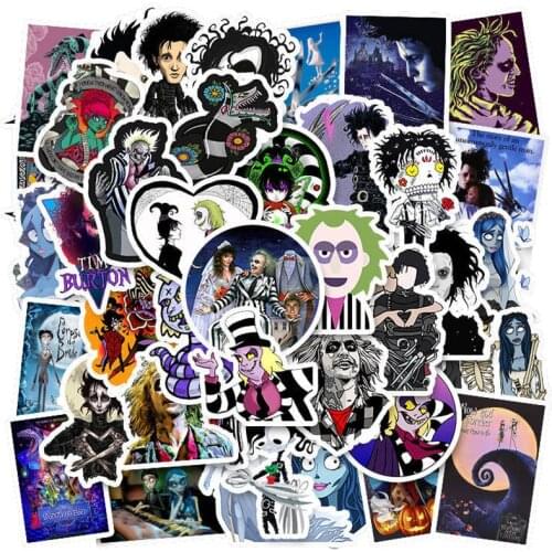 50 PCS Pack Movie Edward Scissorhands Sticker For Suitcase Luggage Laptop Guitar Skateboard Phone Waterproof Stickers