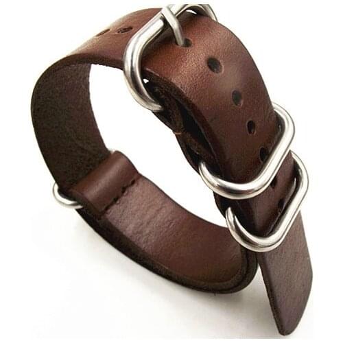 Wholesale 10PCS/lot 18MM 20MM 22MM 24MM Nato strap genuine leather coffee color Watch band NATO straps zulu strap watch straps