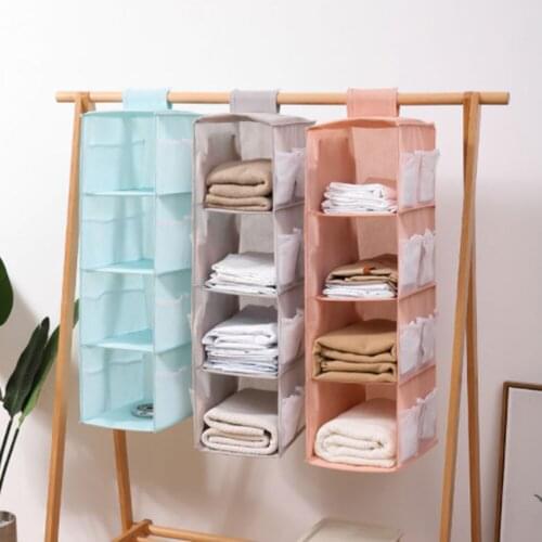 Hanging Wardrobe Storage Rack Fabric Hanging Storage Rack Can Be Folded With Side Pockets For Storing Items Not Transformative