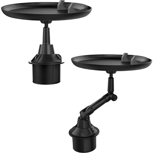 8.26" Car Tray Holder Adjustable Extendable Base for Food Eating Beverage Cup Bottle Mount