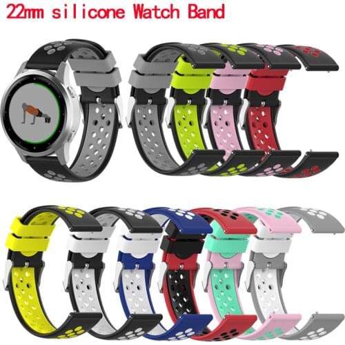 22mm silicone Strap for Garmin vivoactive 4s Sport Watch Band For Huawei Watch GT2 46mm bracelet For Samsung Gear S3 Frontier