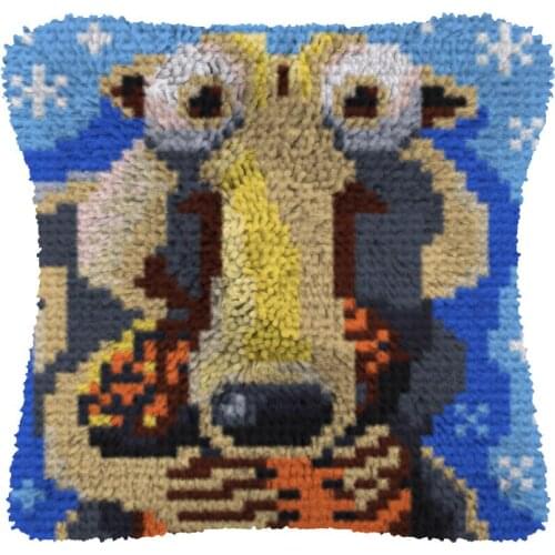 Animal Series DIY Latch Hook Rug Kit 3D Segment Embroidery Pillow Wool Cross Stitch Carpet Set Crafts