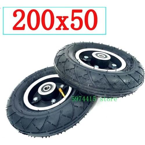 Electric Scooter Tyre With Wheel Hub 8" Scooter 200x50 Tyre Inflation Electric Vehicle Aluminium Alloy Wheel Pneumatic Tire