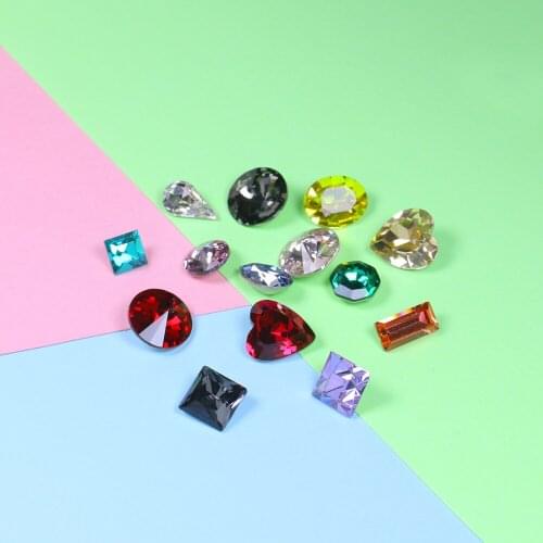 3-10mm mix color size 3d nail art decotations crystals and stones strass rhinestones with claw rhinestone applique for clothes