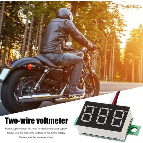2 Wires 0.36 inch LED Digital Display Panel Voltmeter for Motorcycle Car Volt Tester Detector Voltage Meter Gauge