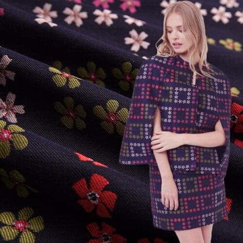 European style high-end fashion flower jacquard Brocade Fabric,3D yarn dyed embroidery fabric for women coat,dress patchwork DIY