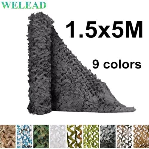 WELEAD 1.5x5M Reinforced Camouflage Net Mesh Hide Garden Army Camo Netting Shade Hunting Military Outdoor Awnings 1.5x5 1.5*5M
