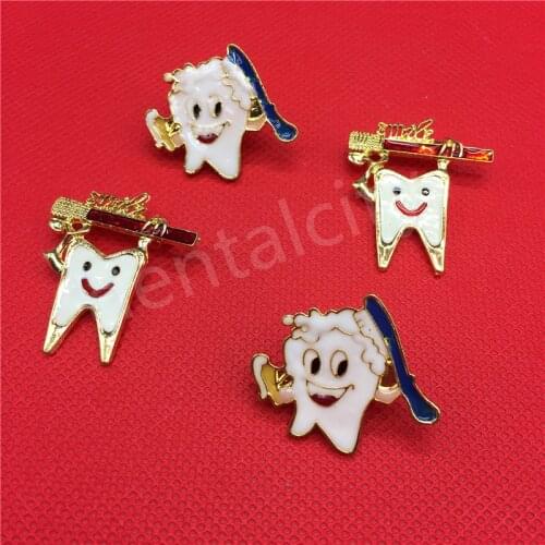 Dental Gift simle Badge Dental clinic gift Metal Tooth Type Shape Molar Brooch Badge Dentist Hygienist Pin Accessories Adornment