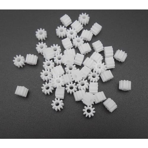 50PCS 0.5M 0.5 Modulus Plastic Spur Gear T=10 Aperture 2mm 2.05MM10 Teeth 4MM X 6MM 10T 2B 102B4MM Loose Match Thin Height 4mm