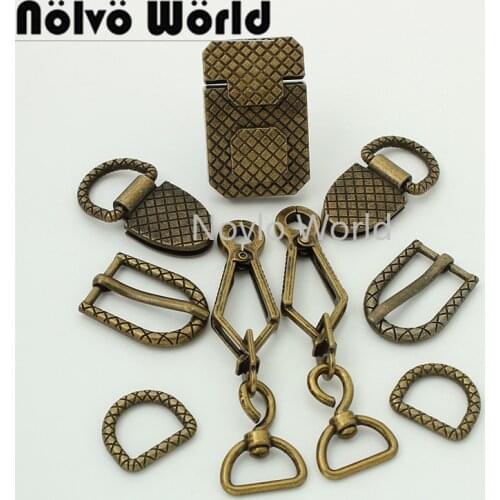 1-10sets 30*46mm bronze color press lock for fashion shoulder bag pin buckle d ring connector side clip decorative accessories