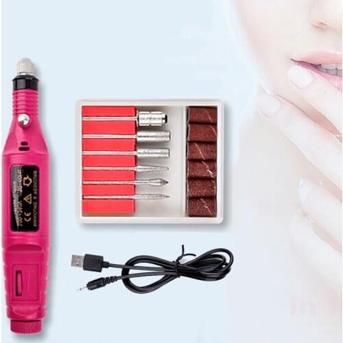 1 Set 6 Bits Nail Art Drill File UV Gel Remove Sanding Buffer Pedicure Electric Machine Drills Professional Nail Art Tools Kit