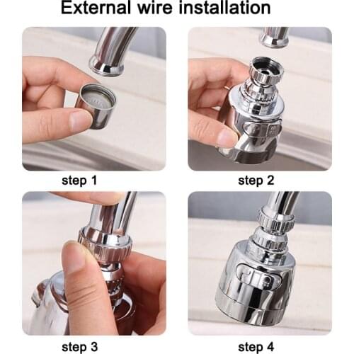 1pc Household Water Faucet Filter Extender Rotating Anti-splash Water Tap Booster Shower TS1