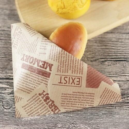 100* Baking Wrapping Paper 12*12cm Bags Oilproof Bread Craft Bakery Food Packing Paper 100% Brand New And High Quality