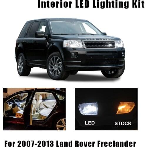 14pcs White Error Free LED Interior Reading Ceiling Light Package Kit For 2007-2013 Land Rover Freelander 2 LR2 Cargo Door Lamp