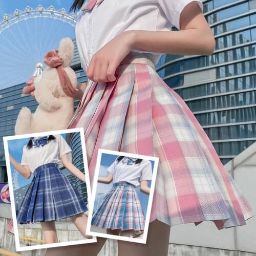 2021 Summer Fashion Women Plaid Skirts Harajuku Y2k High Waisted A-Line JK Cosplay Pleated Skirt Ladies Sweet Tennis Mini Skirts