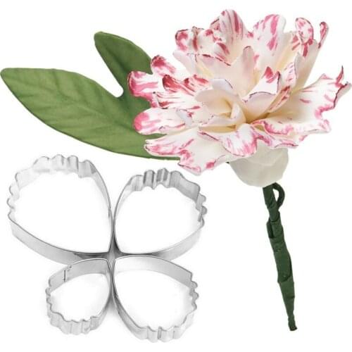 4 Pcs/set Stainless Steel Peony Petals Fondant Flower Cutter Cake Biscuit Molds Baking Mold