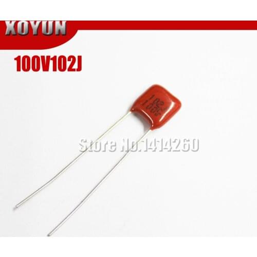50PCS 100V102J 0.001UF 1NF 100V 102J Pitch 5mm CBB Polypropylene Film Capacitor