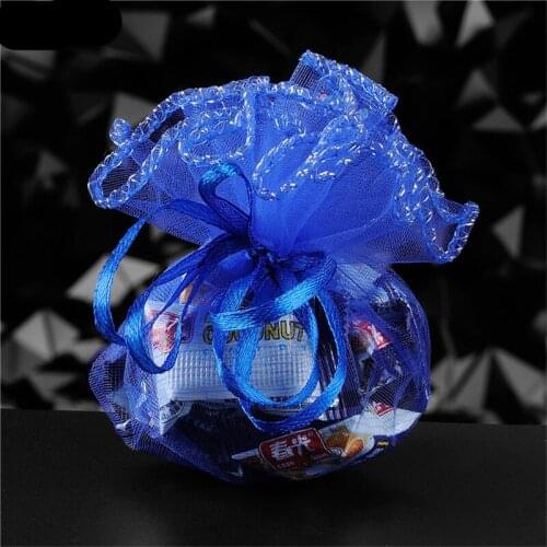 50Pcs Colorful Wedding Favors And Gifts Round Organza Bag Jewelry Pouches Gauze Element Bag Wedding /Unicorn Party Decoration 5Z