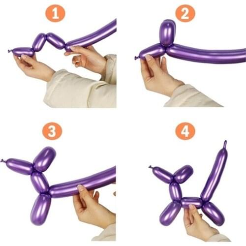 50pcs Metal DIY Long Balloons Strip Long Balloons Tied with Twisted Shape Balloons, Used for Birthday, Wedding, Christmas Party