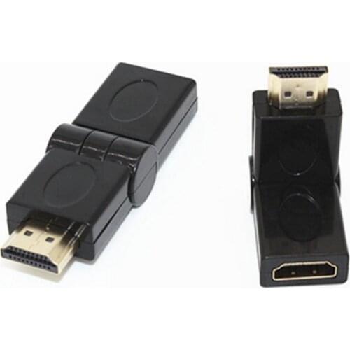 500pcs HDMI Male to HDMI Female Cable Adapter Converter Right Angle 180 Degrees Rotate Extender for 3D 1080P HDTV XBOX PS3 DVD