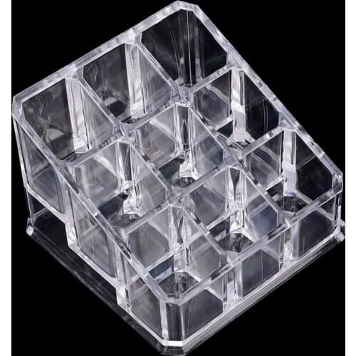 1PC 9 Holes Acrylic Cosmetic Organizer Makeup Drawer Holder Clear Storage Case