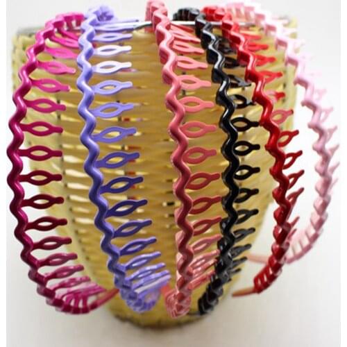 8 Mixed Color Plastic Wave Hair Band Headband 8mm with Teeth Hair Accessories