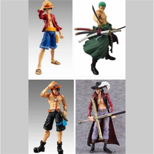 Anime One Piece Monkey D Luffy Portgas D Ace Roronoa Zoro Dracule Mihawk PVC Action Figure Collection Model Kids Toys Doll 18cm
