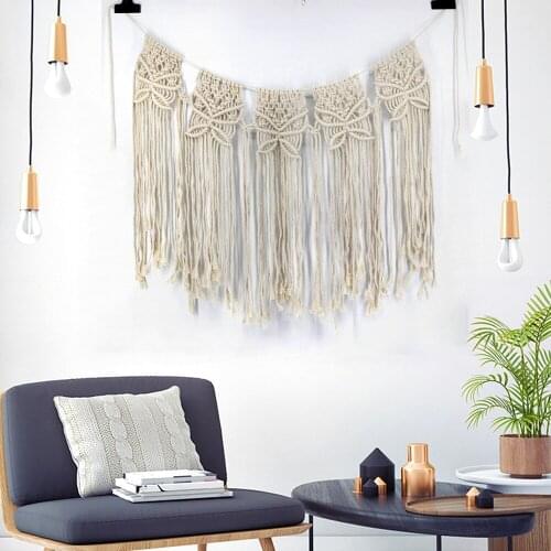 Boho curtain tapestry Nordic style Handwoven pendant Crafts Decor wall hanging decoration Macrame Wall Wedding Backdrop decor