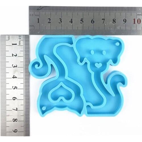Cats Dogs Keychain Epoxy Resin Mold Jewelry Pendant Silicone Mould DIY Crafts Decorations Casting Tools T84A