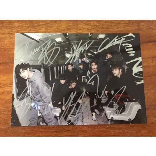 Hand signed Stray Kids autographed group photo I AM NOT K-POP 5*7 collection 062018
