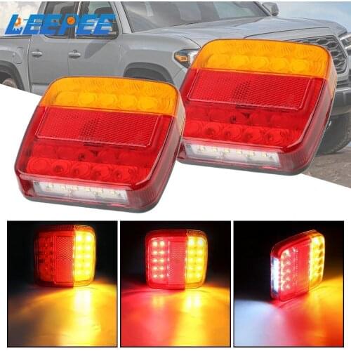 1 Pair 12V 26 LED Trailer Tail Light Turn Signal Indicator Trailer Truck Caravan Rear Reverse Brake Stop Lamp Number Plate Light