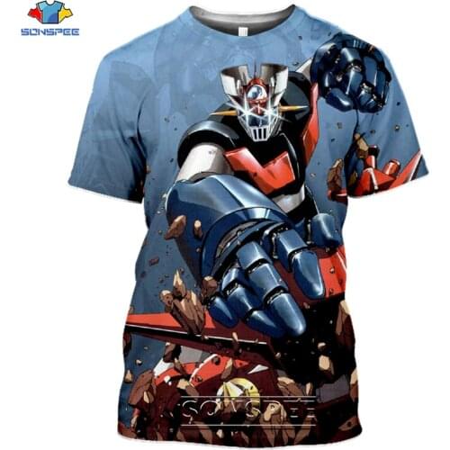 Mazinger Z Mens T Shirt Japan Anime 3D Print Casual Tee Tops Shirt Men Women Funny Harajuku Short Sleeve T-Shirts Streetwear