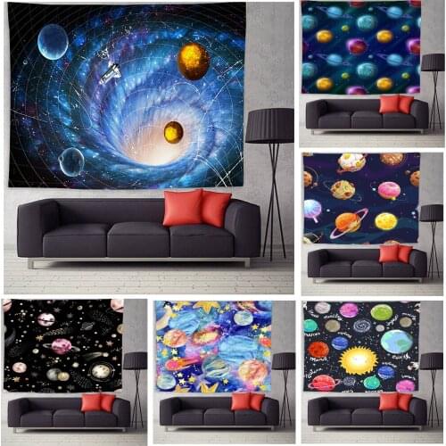 Planets Tapestry Outer Space Galaxy Universe Printed Large Tapestries Wall Hanging Bedroom Living Room Dorm Home Decoration