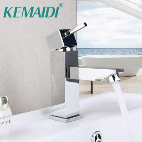KEMAIDI Free Shipping Waterfall Bathroom Faucet Single Hole Single Handle Deck Mounted Mixer Water Taps Hot&Cold Basin Faucet