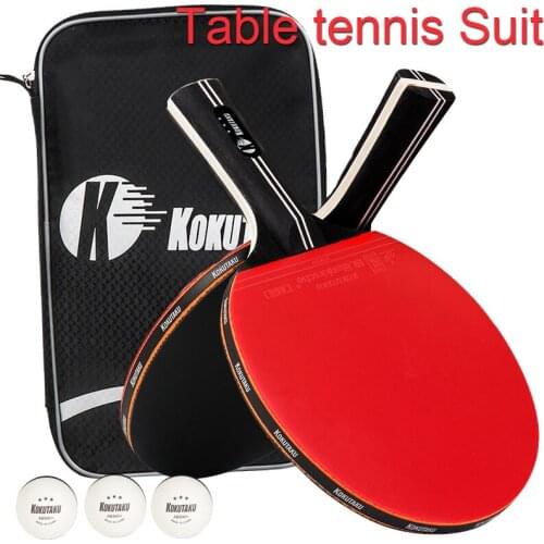 Professional Offensive Table Tennis Blade FL Handle Ping Pong Bat Assembled Pimples In Pingpong Rubber
