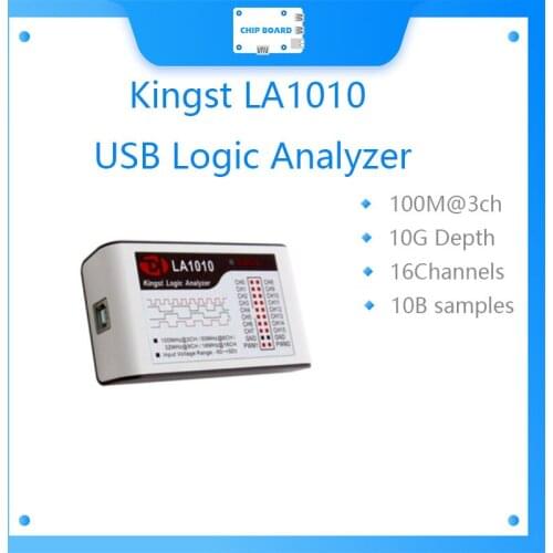 Kingst LA1010 USB Logic Analyzer 100M max sample rate,16Channels,10B samples, MCU,FPGA debug tool english software