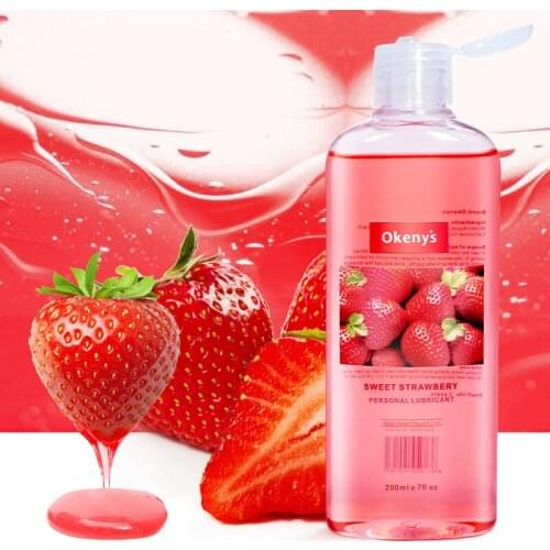 Okenys Lubricant for Sex 200ML Anal Lubrication Adult Sex Strawberry Gay Massage Oil Lubricant for Anal Oral Vagina Massage Gel