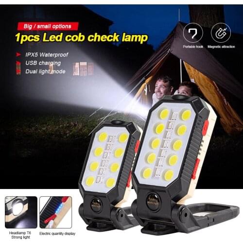 Magnetic LED Work Light COB Inspection Lamp Torch USB Rechargeable Folding Portable Hanging Light Strong LED Flashlight